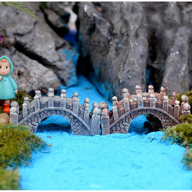 MAOMIA 6 Pcs Miniature Fairy Garden Arch Bridge Figurines, Micro Landscape Garden Bridge Terrarium Kit Dollhouse DIY Outdoor Decoration Plant Pot Ornaments - Image 3